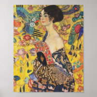 Gustav Klimt Lady mit Fan Art Nouveau Malerei