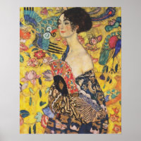 Gustav Klimt Lady mit Fan Art Nouveau Malerei