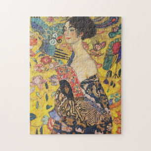 Gustav Klimt Lady mit Fan Art Nouveau Malerei Puzzle
