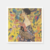 Gustav Klimt Lady mit Fan Art Nouveau Malerei