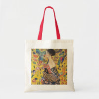 Gustav Klimt Lady mit Fan Art Nouveau Malerei