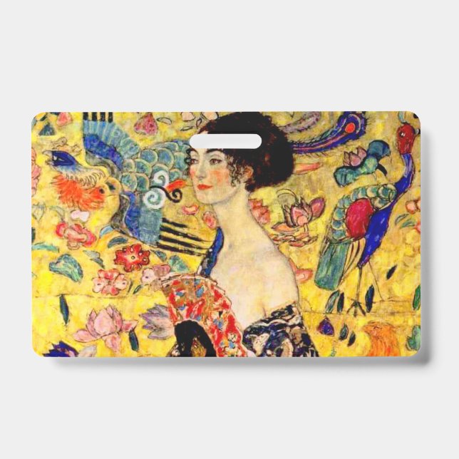 Gustav Klimt Lady mit Fan Ausweis (Vorderseite)