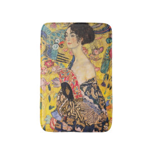 Gustav Klimt - Lady mit Fan Badematte