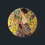 Gustav Klimt Lady mit Fan Button<br><div class="desc">Gustav Klimt Lady mit Fan Button</div>