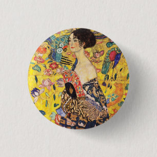 Gustav Klimt Lady mit Fan Button
