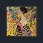 Gustav Klimt - Lady mit Fan Button<br><div class="desc">Lady with Fan - Gustav Klimt,  Oil on Leinwand,  1917-1918</div>