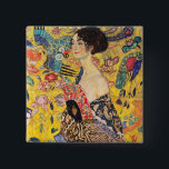 Gustav Klimt - Lady mit Fan Button<br><div class="desc">Lady with Fan - Gustav Klimt, Oil on Leinwand, 1917-1918</div>