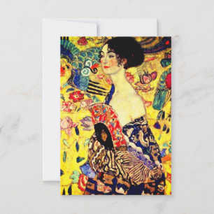 Gustav Klimt Lady mit Fan Einladung
