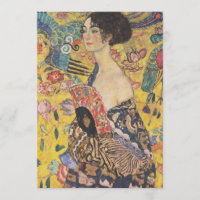 Gustav Klimt Lady mit Fan-Einladungen