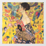 Gustav Klimt - Lady mit Fan Fensteraufkleber<br><div class="desc">Lady with Fan - Gustav Klimt,  Oil on Leinwand,  1917-1918</div>