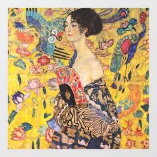 Gustav Klimt - Lady mit Fan Fensteraufkleber