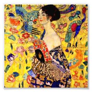 Gustav Klimt Lady mit Fan Fotodruck