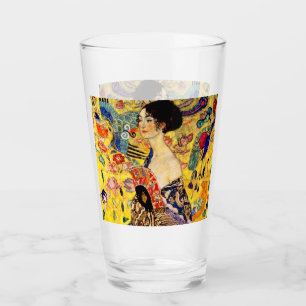 Gustav Klimt Lady mit Fan Glas