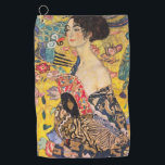 Gustav Klimt - Lady mit Fan Golfhandtuch<br><div class="desc">Lady with Fan - Gustav Klimt,  Oil on Leinwand,  1917-1918</div>