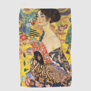 Gustav Klimt Lady mit Fan Golfhandtuch