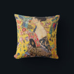 Gustav Klimt - Lady mit Fan Kissen<br><div class="desc">Lady with Fan - Gustav Klimt,  Oil on Leinwand,  1917-1918</div>