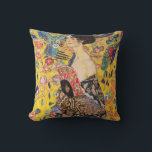Gustav Klimt - Lady mit Fan Kissen<br><div class="desc">Lady with Fan - Gustav Klimt,  Oil on Leinwand,  1917-1918</div>