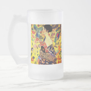 Gustav Klimt Lady mit Fan Mattglas Bierglas