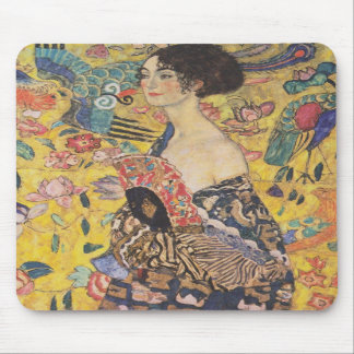 Gustav Klimt Lady mit Fan-Mauspad Mousepad