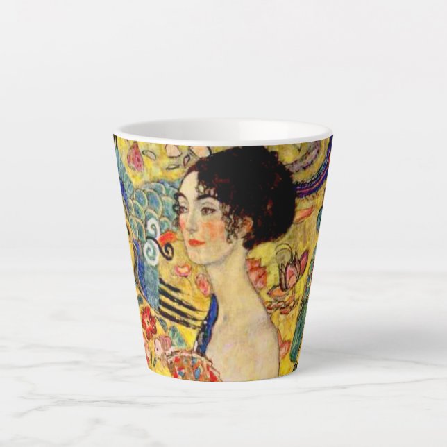 Gustav Klimt Lady mit Fan Milchtasse (Vorderseite)