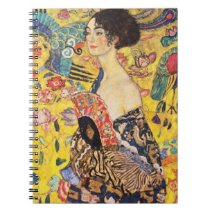 Gustav Klimt Lady mit Fan Notizblock
