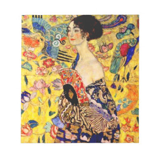 Gustav Klimt Lady mit Fan Notizblock