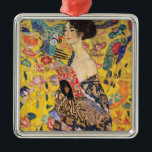 Gustav Klimt - Lady mit Fan Ornament Aus Metall<br><div class="desc">Lady with Fan - Gustav Klimt,  Oil on Leinwand,  1917-1918</div>