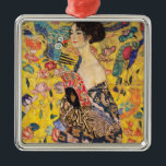 Gustav Klimt - Lady mit Fan Ornament Aus Metall<br><div class="desc">Lady with Fan - Gustav Klimt,  Oil on Leinwand,  1917-1918</div>