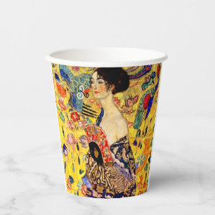 Gustav Klimt Lady mit Fan Pappbecher