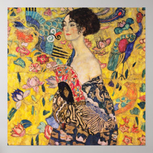 Gustav Klimt - Lady mit Fan Poster