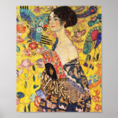 Gustav Klimt Lady mit Fan Poster