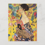 Gustav Klimt Lady mit Fan Postkarte<br><div class="desc">Gustav Klimt Lady mit Fan-Postkarte</div>