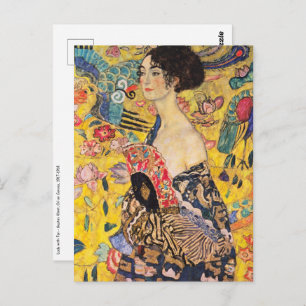Gustav Klimt - Lady mit Fan Postkarte