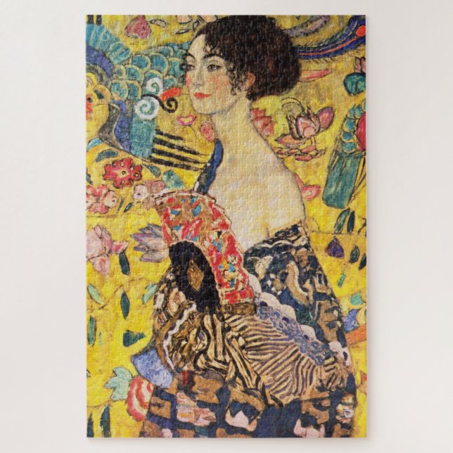 Gustav Klimt Lady mit Fan Puzzle (Vertikal)