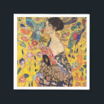 Gustav Klimt - Lady mit Fan Serviette<br><div class="desc">Lady with Fan - Gustav Klimt,  Oil on Leinwand,  1917-1918</div>