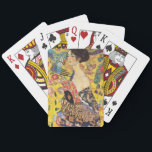 Gustav Klimt Lady mit Fan Spielkarten<br><div class="desc">Gustav Klimt Lady mit Fan</div>
