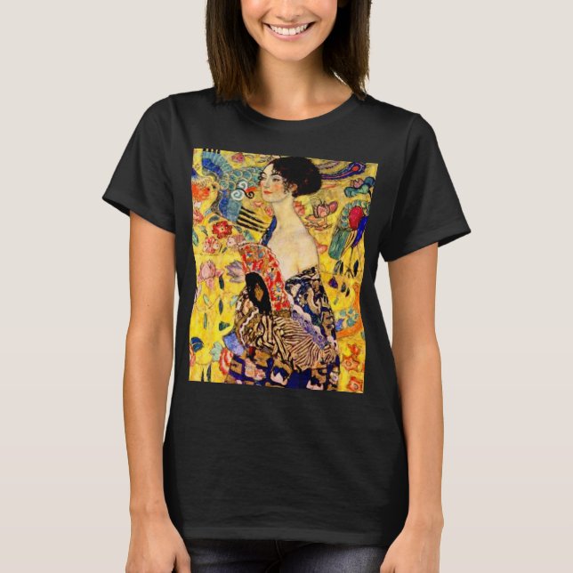 Gustav Klimt Lady mit Fan T-Shirt (Vorderseite)