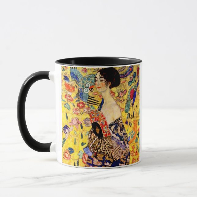 Gustav Klimt Lady mit Fan Tasse (Links)