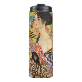 Gustav Klimt - Lady mit Fan Thermosbecher
