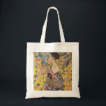 Gustav Klimt Lady mit Fan Tote Tasche<br><div class="desc">Gustav Klimt Lady mit Fan Tote Tasche. Ölmalerei auf Leinwand aus dem Jahr 1918. Das ist ein schönes Spätportrait von Gustav Klimt,  das sein Interesse am Japonismus zeigt. Ein großartiges Geschenk für Jugendstil-Fans,  Gustav Klimt und farbenfrohe Symbolik.</div>