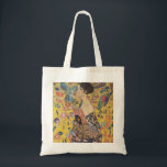 Gustav Klimt Lady mit Fan Tote Tasche<br><div class="desc">Gustav Klimt Lady mit Fan Tote Tasche. Ölmalerei auf Leinwand aus dem Jahr 1918. Das ist ein schönes Spätportrait von Gustav Klimt,  das sein Interesse am Japonismus zeigt. Ein großartiges Geschenk für Jugendstil-Fans,  Gustav Klimt und farbenfrohe Symbolik.</div>