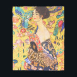Gustav Klimt Lady mit Fan Vintage Jugendstil Fleecedecke<br><div class="desc">Gustav Klimt Lady mit Fan Vintage Jugendstil</div>