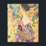 Gustav Klimt Lady mit Fan Vintage Jugendstil Fleecedecke<br><div class="desc">Gustav Klimt Lady mit Fan Vintage Jugendstil</div>
