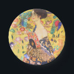 Gustav Klimt Lady mit Fan Vintage Jugendstil Pappteller<br><div class="desc">Gustav Klimt Lady mit Fan Vintage Jugendstil</div>