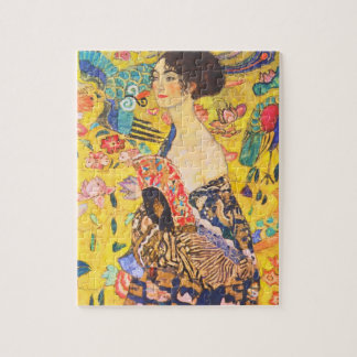 Gustav Klimt Lady mit Fan Vintage Jugendstil Puzzle