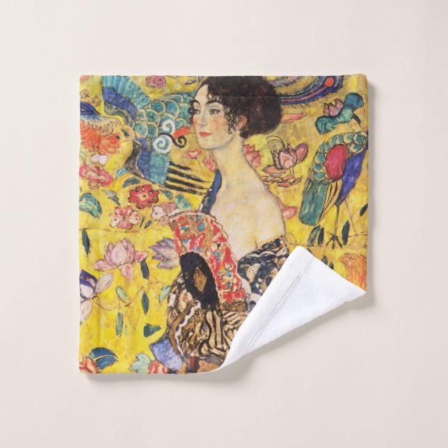 Gustav Klimt Lady mit Fan Waschlappen (Waschlappen)