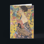 Gustav Klimt Lady mit Fangrüßkarte Karte<br><div class="desc">Gustav Klimt Lady mit Fangrusskarte. Ölmalerei auf Leinwand aus dem Jahr 1918. Das ist ein schönes Spätportrait von Gustav Klimt,  das sein Interesse am Japonismus zeigt. Ein großartiges Geschenk für Jugendstil-Fans,  Gustav Klimt und farbenfrohe Symbolik.</div>