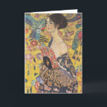 Gustav Klimt Lady mit Fangrüßkarte Karte<br><div class="desc">Gustav Klimt Lady mit Fangrusskarte. Ölmalerei auf Leinwand aus dem Jahr 1918. Das ist ein schönes Spätportrait von Gustav Klimt,  das sein Interesse am Japonismus zeigt. Ein großartiges Geschenk für Jugendstil-Fans,  Gustav Klimt und farbenfrohe Symbolik.</div>