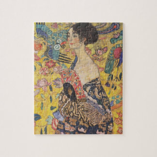 Gustav Klimt Lady mit Fanpuzzle Puzzle
