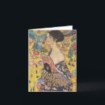 Gustav Klimt Lady mit Fantasiekarte Karte<br><div class="desc">Gustav Klimt Lady mit Fantasiekarte. Ölmalerei auf Leinwand aus dem Jahr 1918. Das ist ein schönes Spätportrait von Gustav Klimt,  das sein Interesse am Japonismus zeigt. Ein großartiges Geschenk für Jugendstil-Fans,  Gustav Klimt und farbenfrohe Symbolik.</div>